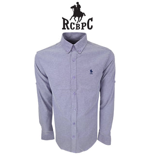 RCBPC Men Long Sleeve Shirt Business Wear Purple PMLSA60041
