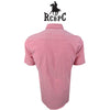 RCBPC Men Short Sleeve Shirt Business Wear Dark Pink PMSSA60035